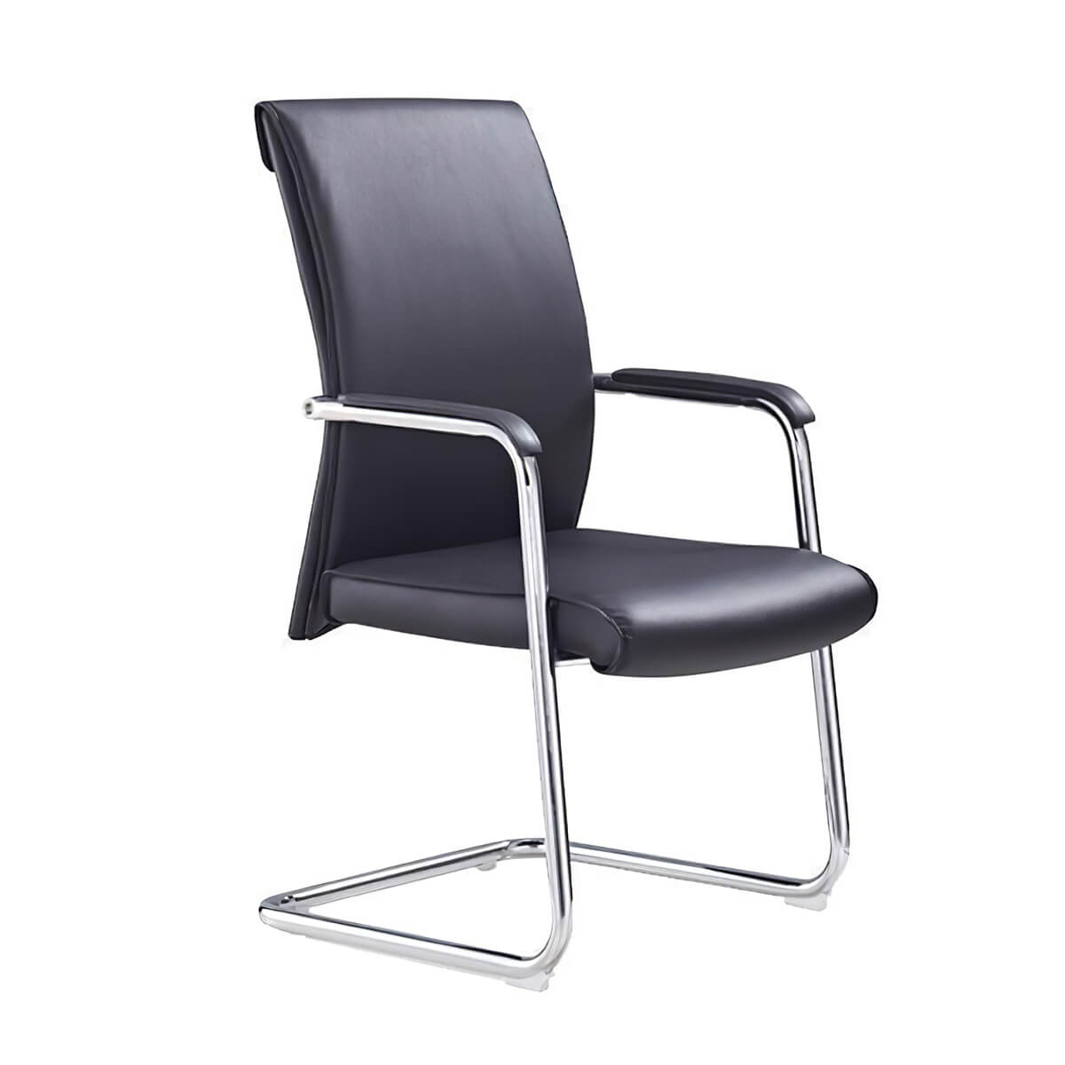 Black Leather Office Chair - Height Adjustable Swivel Desk Chair - ANZHAP BGY-1032 Main picture 3