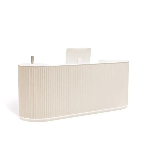 Gebogener weißer Empfangstresen mit LED Modern Minimalistisch|ANZHAP