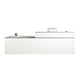 L160*B61*H99cm / Weiß + Grau / In Ansicht Linksseitig Höher