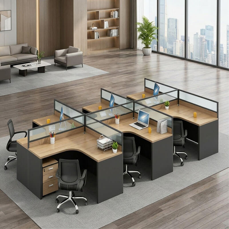 L-Shaped Shared Office Desk - Professional Workstation ANZHAP-YGZ-744-mainpictures 1