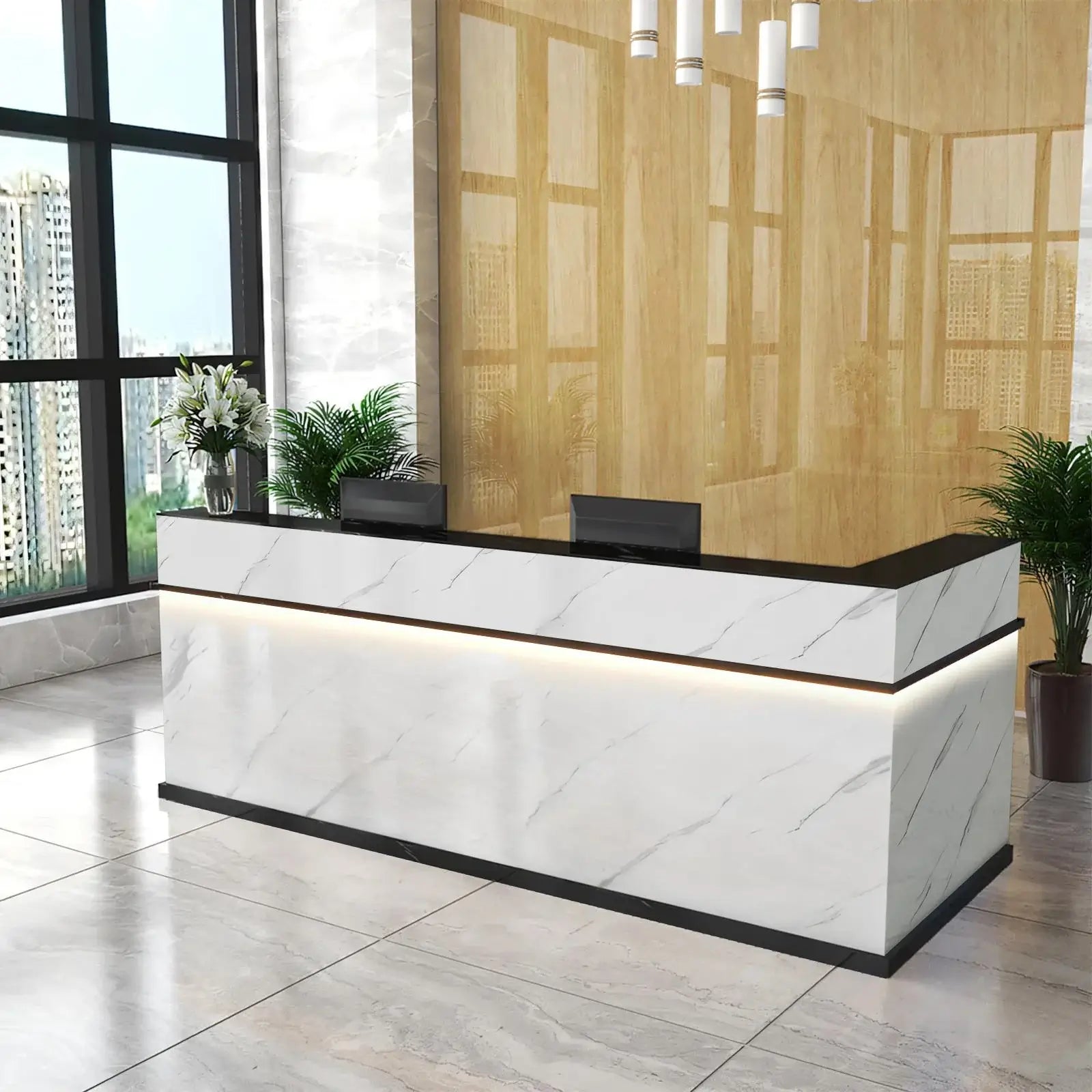 LED Business Reception Desk Checkout Counter Marble Retail Desk ANZHAP-JDT-1049-mianpictures 7