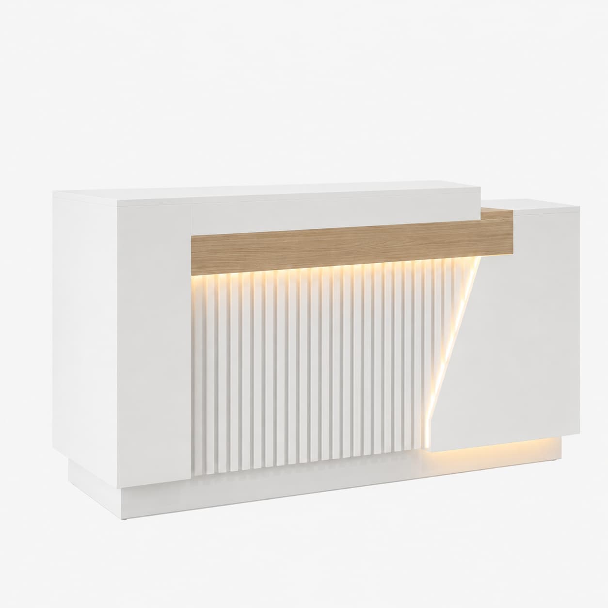 Moderner Büroempfangstresen mit Stauraum und LED-Beleuchtung