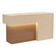 Beige Travertin + Holzmaserung / LED-Leiste links / L100*B50,8*H90cm