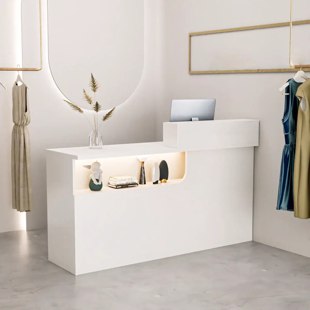 Modern Compact Reception Desk Space-Saving Welcome Counter for Beauty Salon ANZHAP-JDT-1030-mainpictures 1