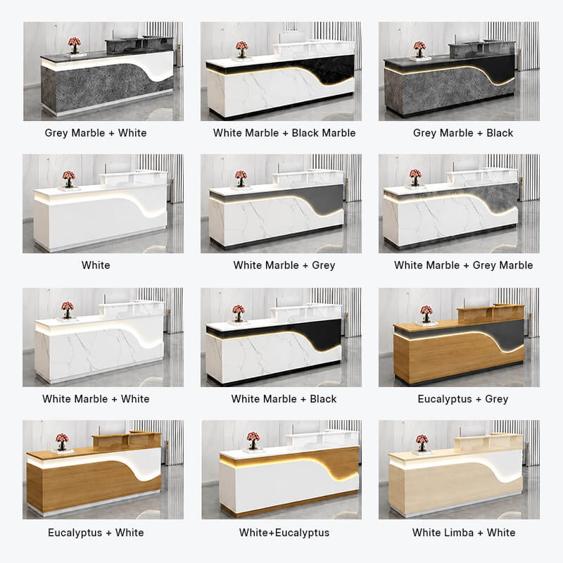 Modern Front Desk for Professional Reception & Office Spaces - Color Options 2