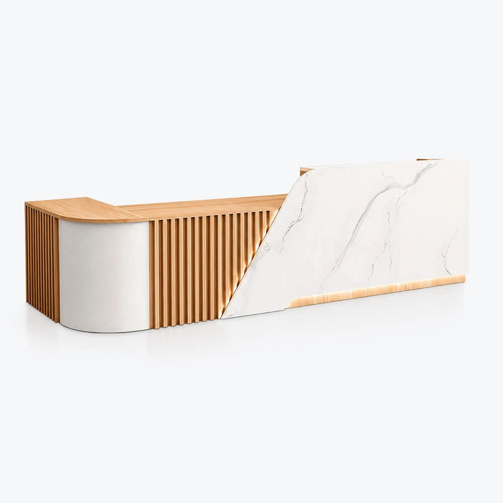Modern L-Shaped Reception Desk with LED for Medical Clinics Offices ANZHAP- JDT-2248-mainpictures 1