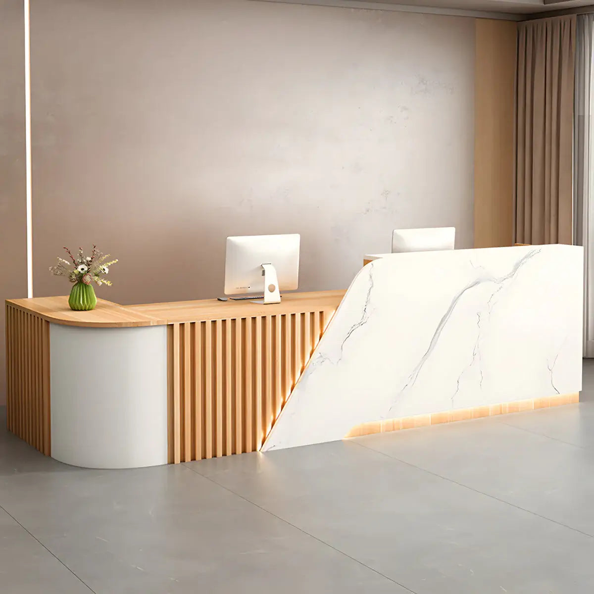 Modern L-Shaped Reception Desk with LED for Medical Clinics Offices ANZHAP- JDT-2248-mainpictures 28