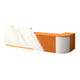 Weiß Strukturiert + Orange / Innenansicht rechte Ecke / L160*B60*H100cm