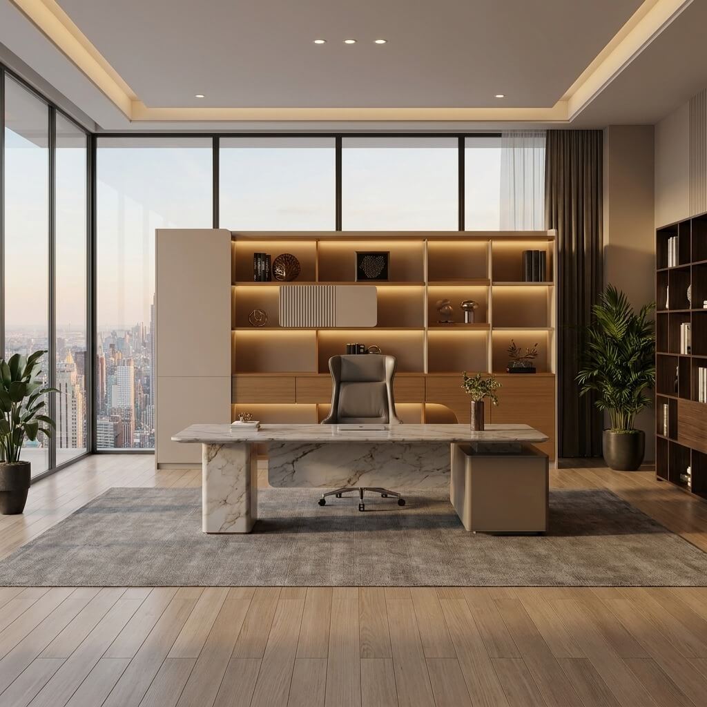 Modern LED Display Cabinet Office Bookshelf ANZHAP-WJG-2157-mianpictures 1