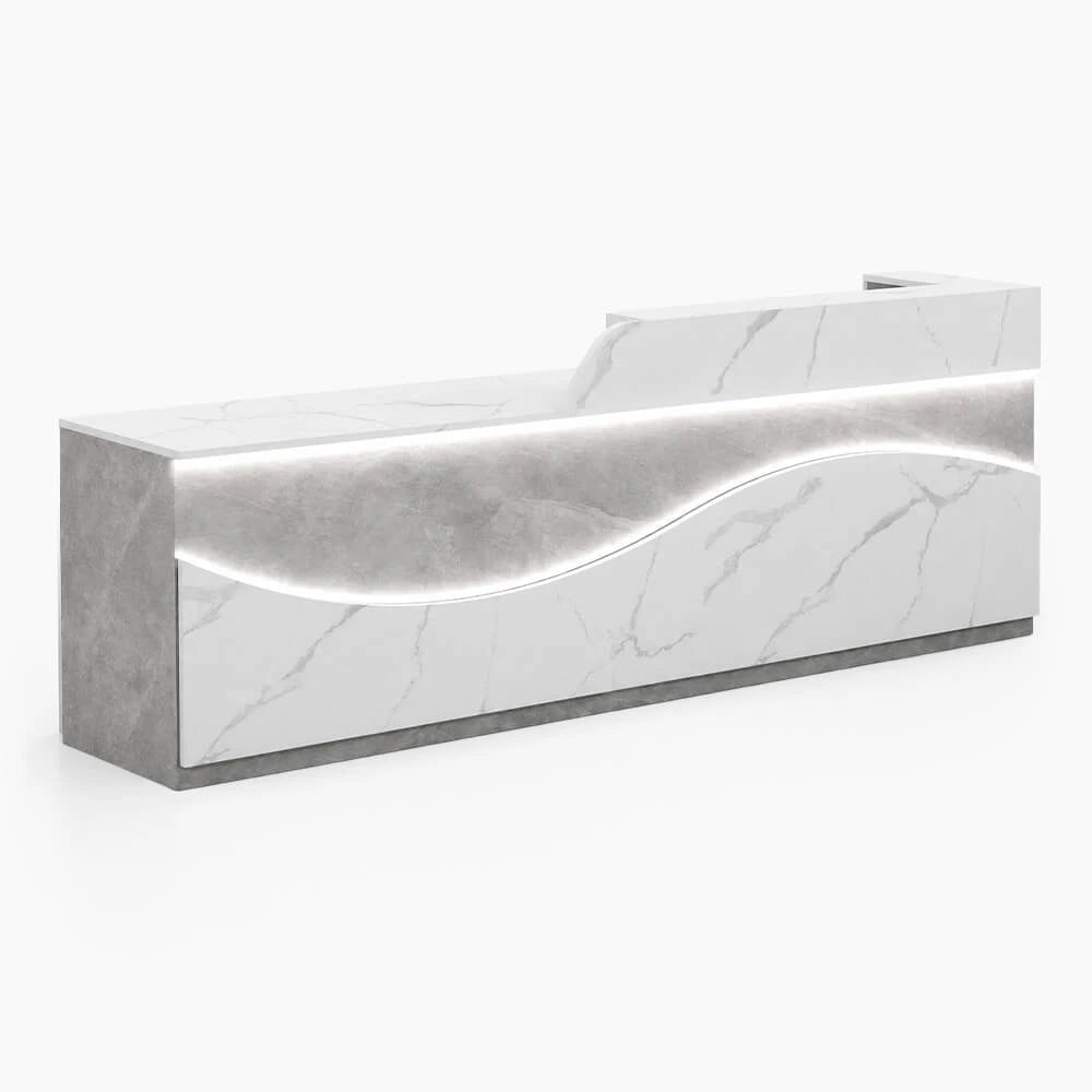 Modern Large White Reception Desk with LED Salon Office Front Desk ANZHAP-JDT-2226-mainpictures