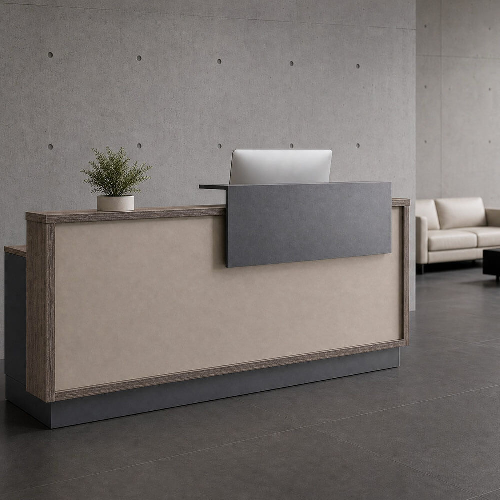 Professional Reception Table with Wood Finish for Modern Workspaces