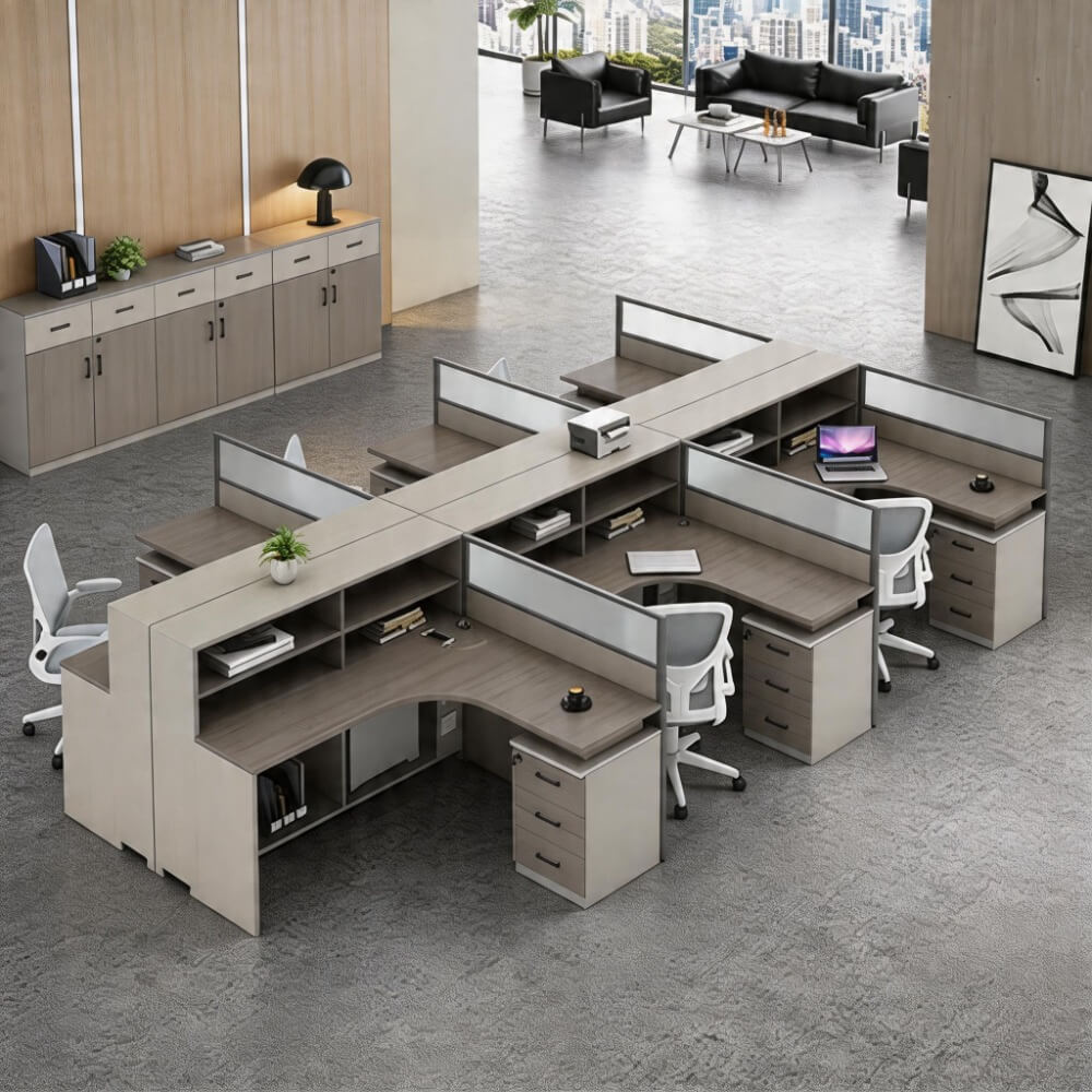 Professional L-Shaped Shared Office Desk - Flex Workstation ANZHAP-BGZ-2013-mainpictures 143