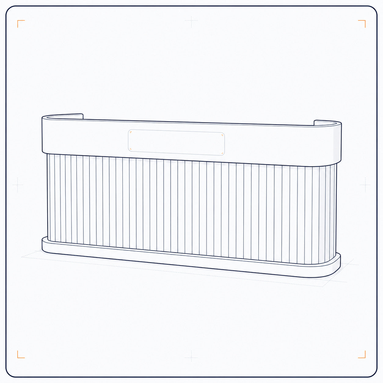 Rounded Slatted Straight
