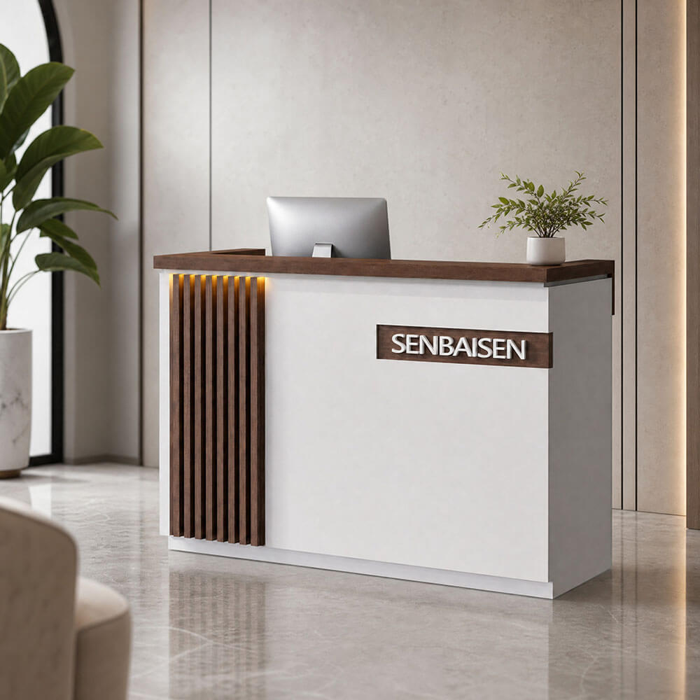 Small Reception Counter Wood Reception Desk for Salons