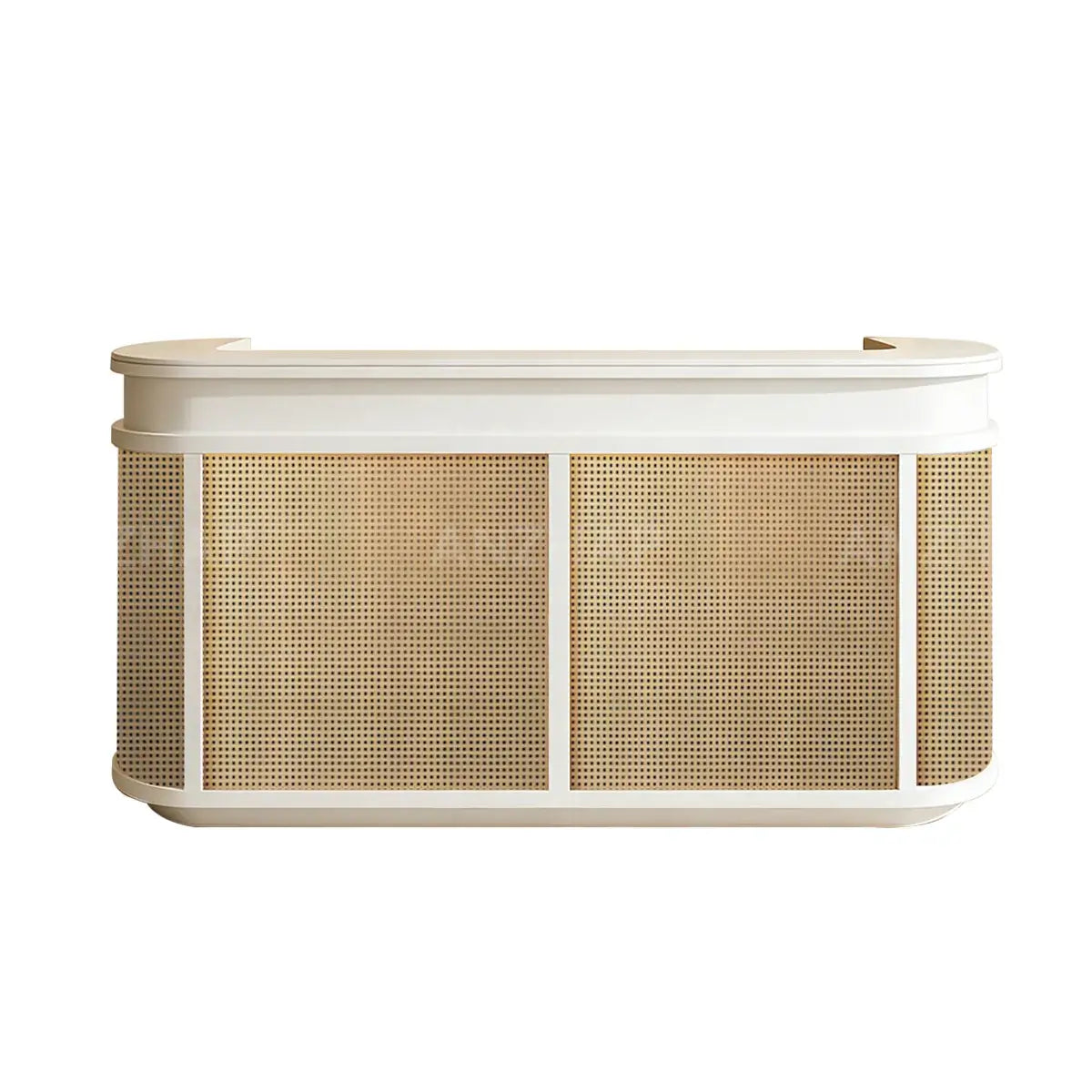 Vintage Curved Wood Reception Desk Round Welcoming Counter for Salon ANZHAP-JDT-144-mainpictures 6